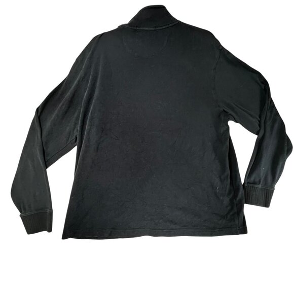 Cremeux Classic Navy Blue Quarter Zip Pullover Sweater Large Ribbed Cuffs - Picture 3 of 9